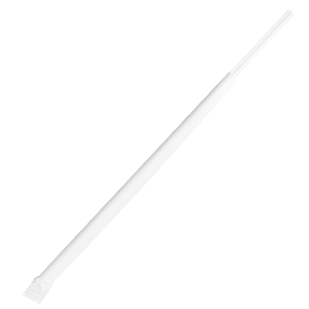 Karat 8.75" Jumbo Straws (5mm) Paper Wrapped - Clear - 2,000 ct, C9094