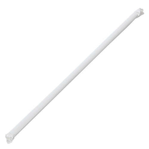 Karat 10.25'' Jumbo Straws (5mm) Paper Wrapped - Clear - 2,000 ct