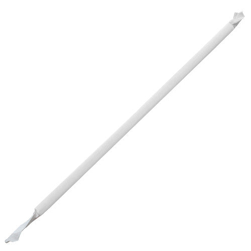 Karat 10.25'' Giant Straws (8mm) Paper Wrapped - Clear - 1,200 ct, C9125