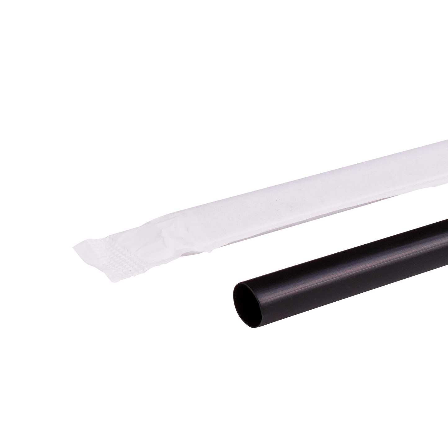 Karat 10.25'' Giant Straws (8mm) Paper Wrapped - Black - 1,200 ct