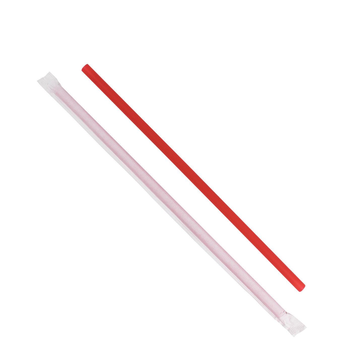 Karat 10.25'' Giant Straws (8mm) Paper Wrapped - Red - 1,200 ct