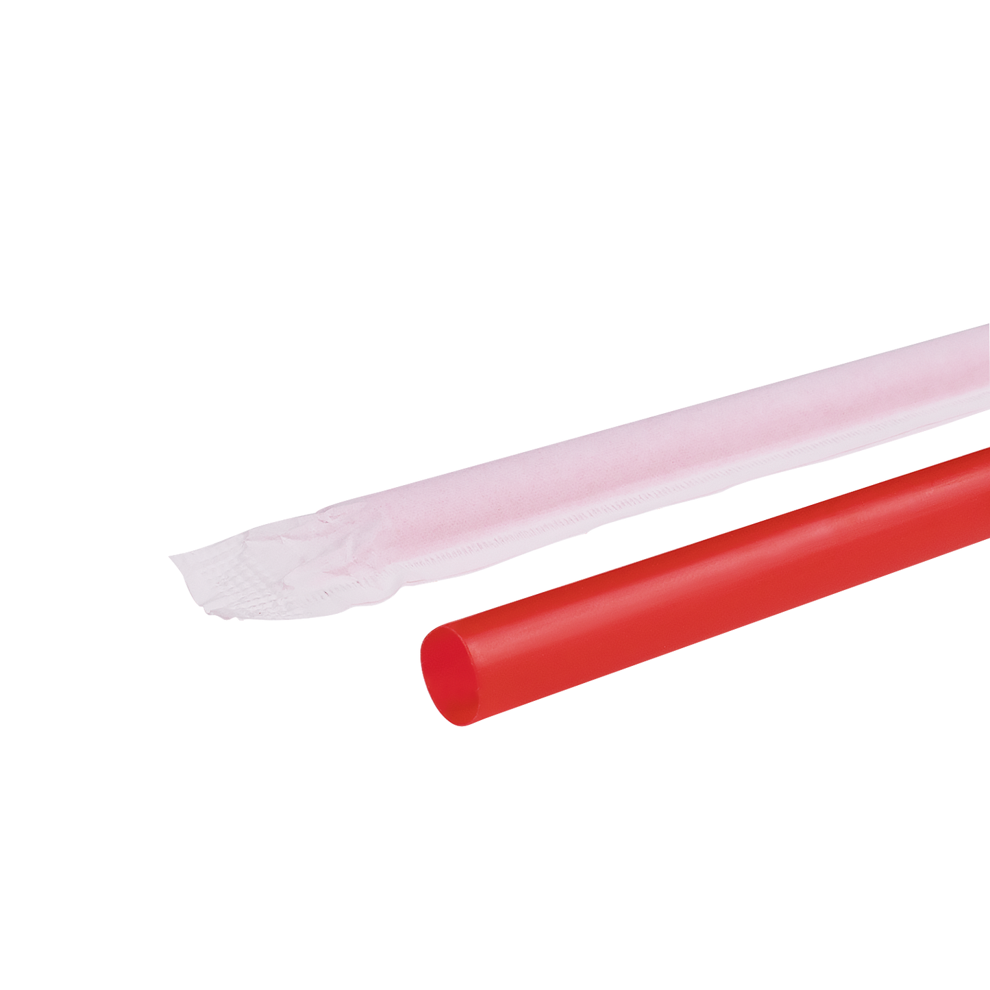 Karat 10.25'' Giant Straws (8mm) Paper Wrapped - Red - 1,200 ct