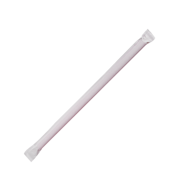 Karat 7.75'' Giant Straws (8mm) Paper Wrapped - Red - 7,500 ct, C9130 (Red)