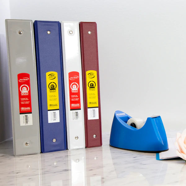 BAZIC 2" Black Slant D-Ring View Binder w/ 2 Pockets Sold in 12 Units