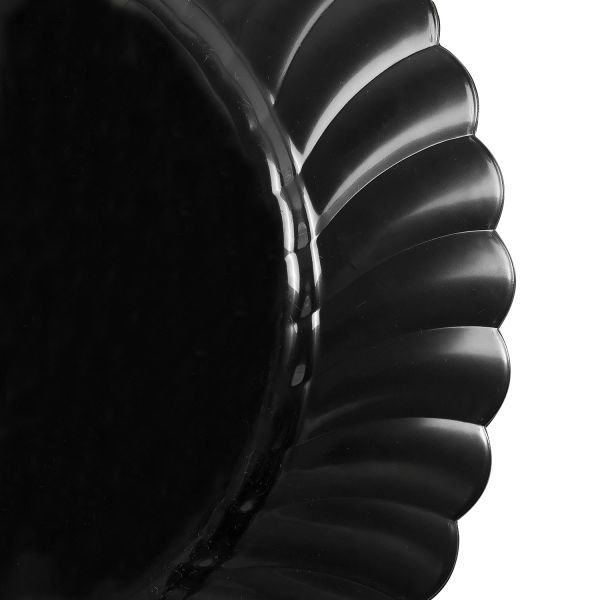 Karat 7" PS Plastic Scalloped Plate - Black - 240 ct