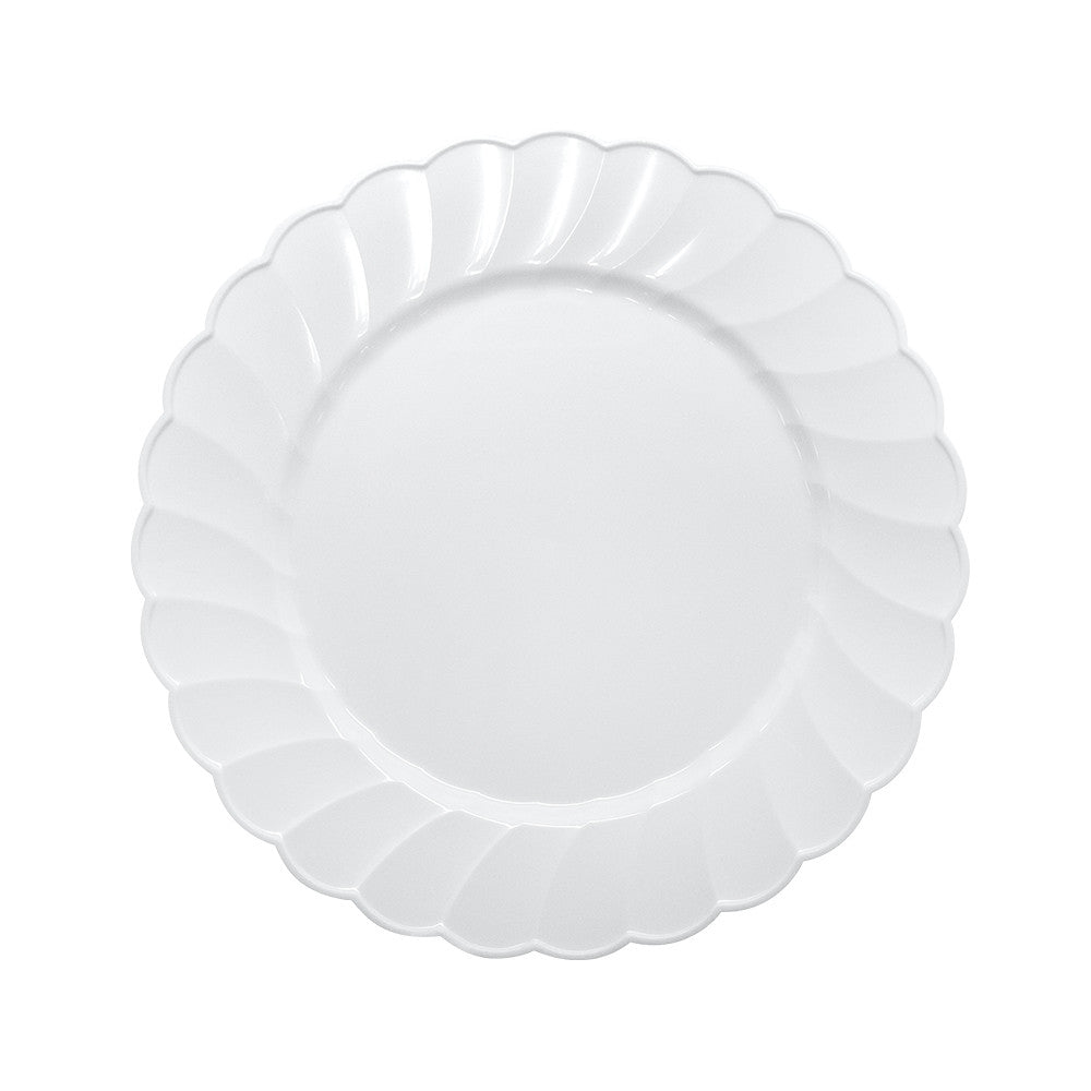 Karat 7" PS Plastic Scalloped Plate - White - 240 ct