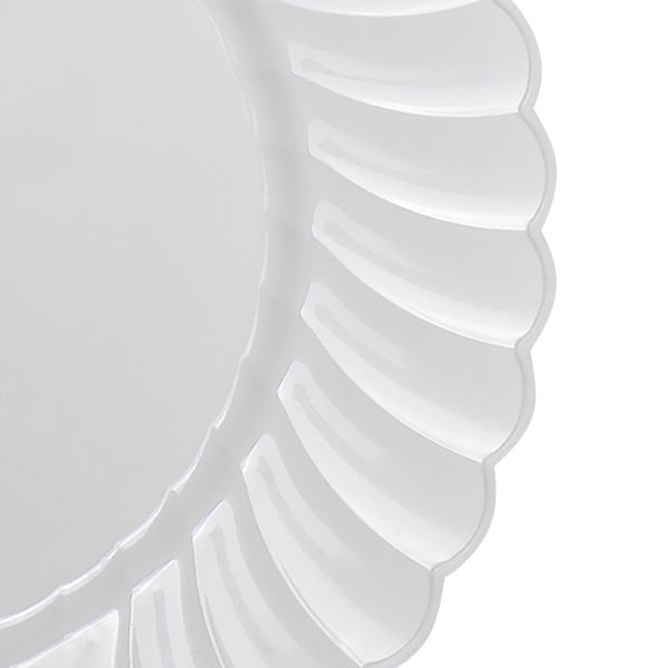Karat 7" PS Plastic Scalloped Plate - White - 240 ct