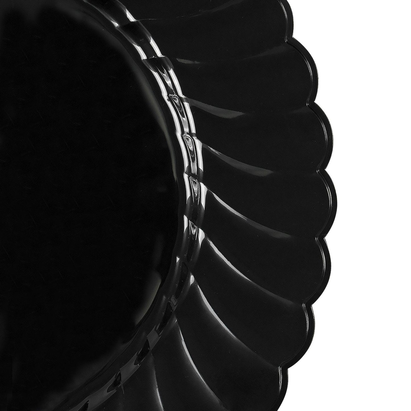 Karat 10.25" PS Scalloped Plate - Black - 120 pcs/ctn