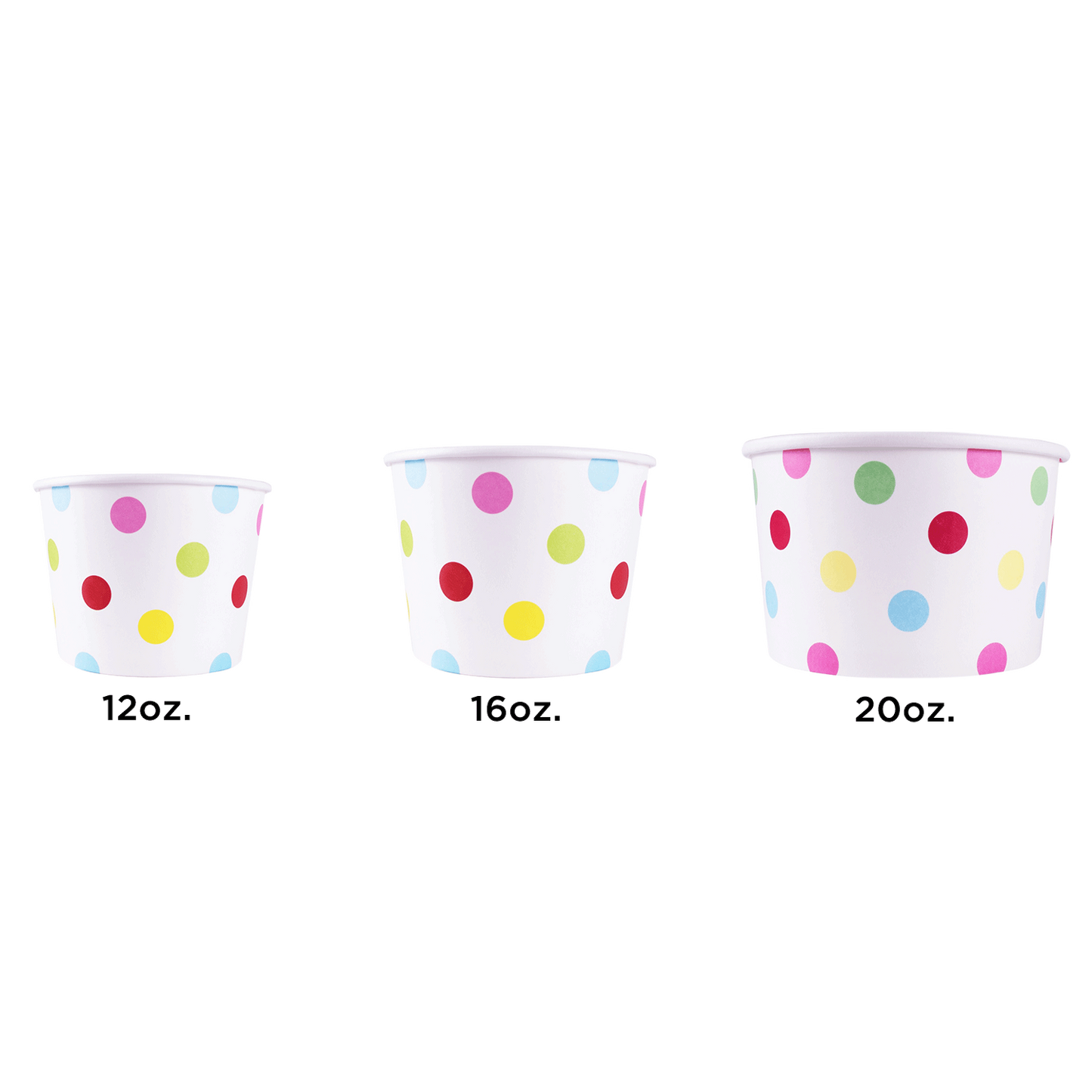 Karat 20oz Paper Food Containers - Dots (127mm) - 600 ct, C-KDP20 (Dots)