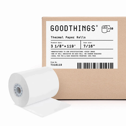3 1/8" X 119' (50 Rolls) Thermal Paper Roll