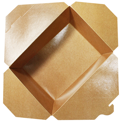 Karat 110 fl oz Fold-To-Go Box #4 - Kraft - 160 ct