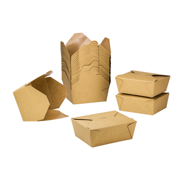 Karat 48oz Fold-To-Go Box #8 - Kraft - 300 ct