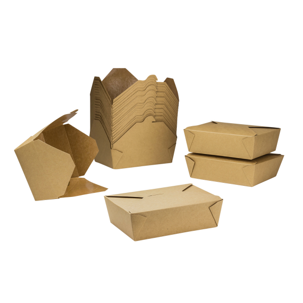 Karat 76oz Fold-To-Go Box #3 - Kraft - 200 ct
