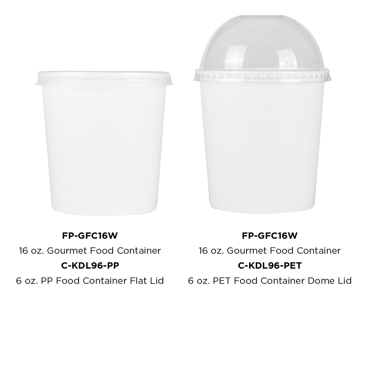 Karat 16oz Gourmet Food Container - White (96mm) - 500 ct