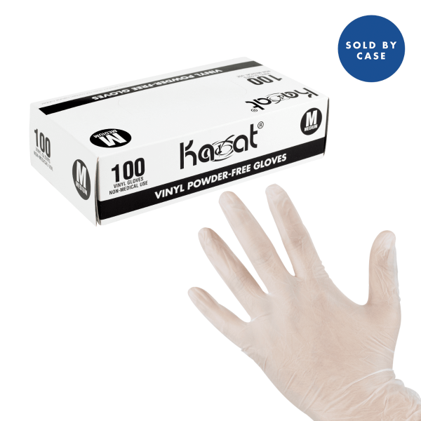 Karat Vinyl Powder-Free Gloves (Clear) - Medium - 1,000 ct