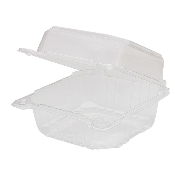 Karat 6''x6'' PET Plastic Hinged Containers - 500 ct