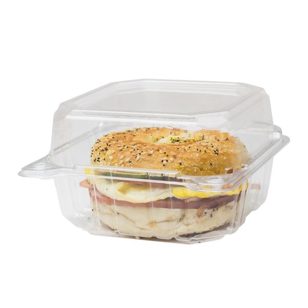 Karat 6''x6'' PET Plastic Hinged Containers - 500 ct