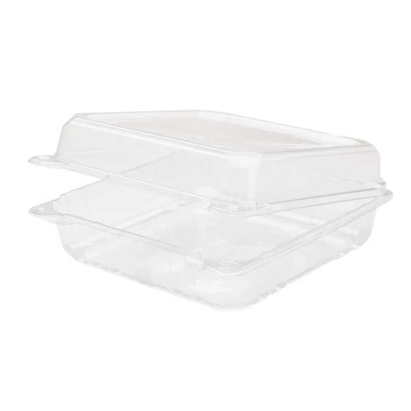 Karat 9''x9'' PET Plastic Hinged Containers - 200 ct