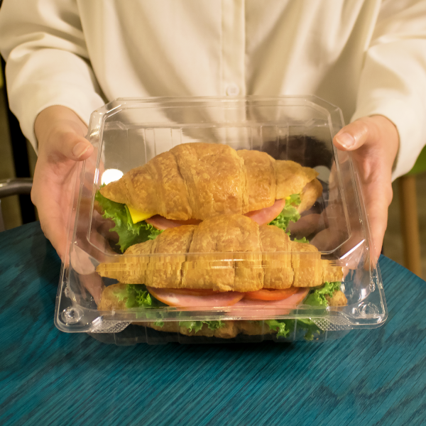 Karat 9''x9'' PET Plastic Hinged Containers - 200 ct