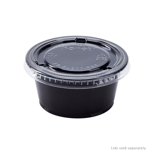 Karat 2oz PP Plastic Portion Cups - Black - 2,500 ct