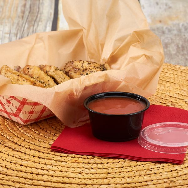 Karat 2oz PP Plastic Portion Cups - Black - 2,500 ct