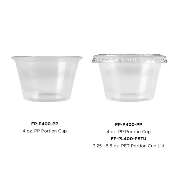 Karat 4oz PP Plastic Portion Cups - Clear - 2,500 ct