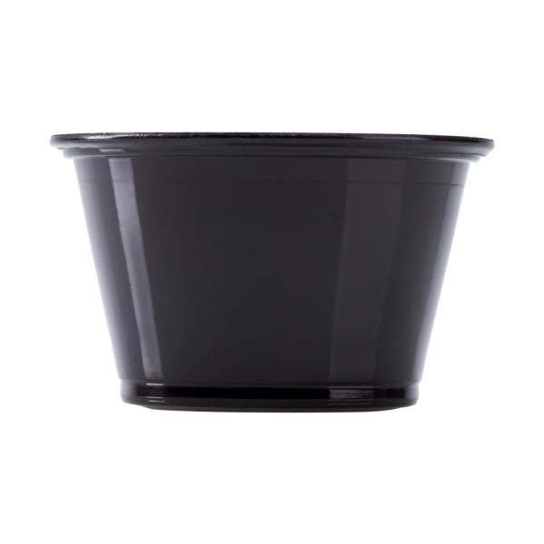 Karat 4oz PP Plastic Portion Cups - Black - 2,500 ct