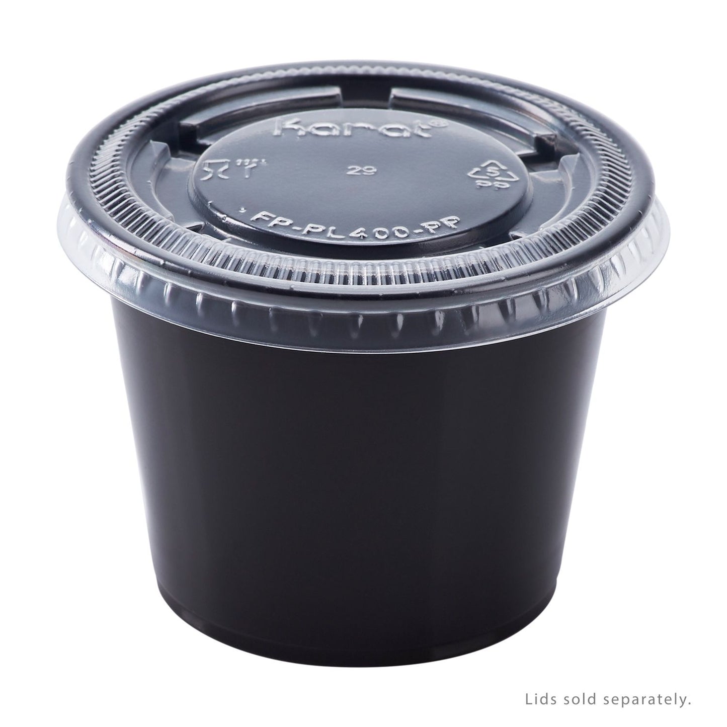 Karat 5.5oz PP Plastic Portion Cups - Black - 2,500 ct