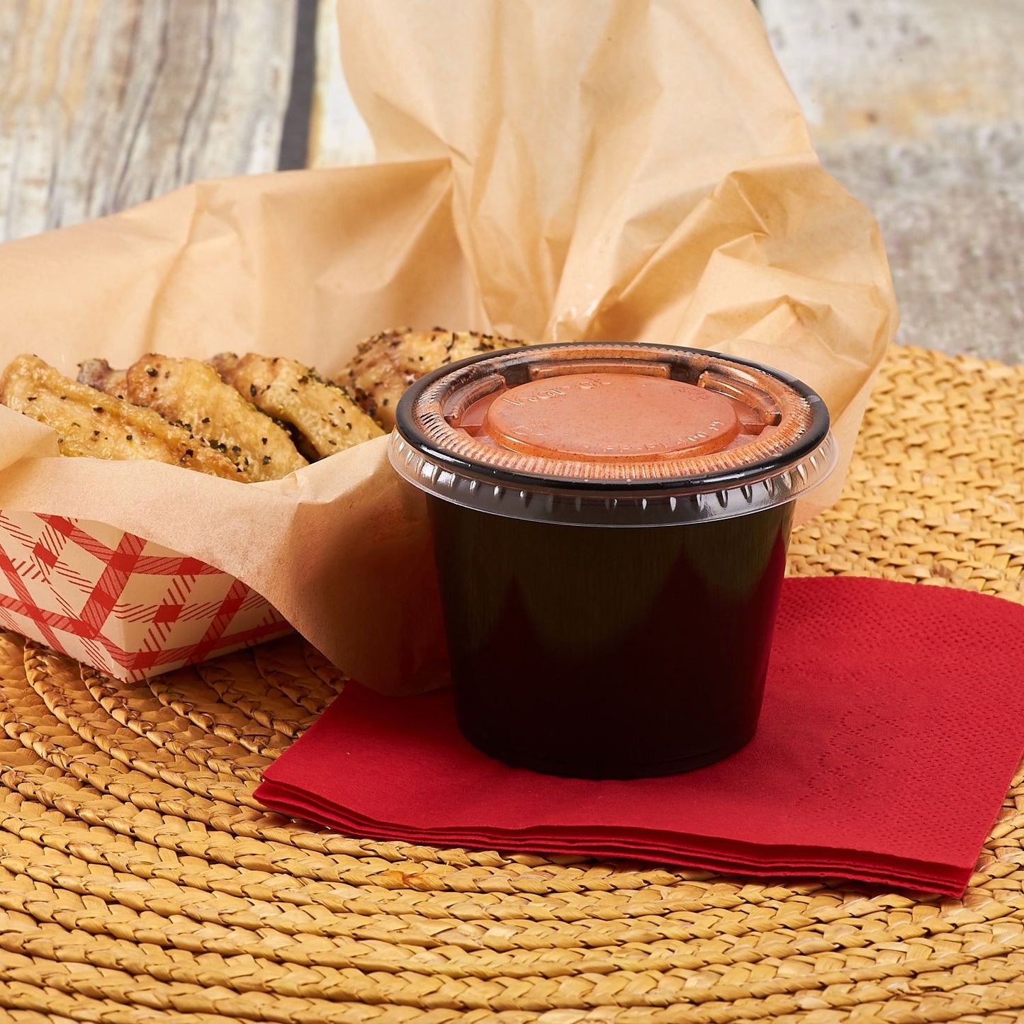 Karat 5.5oz PP Plastic Portion Cups - Black - 2,500 ct