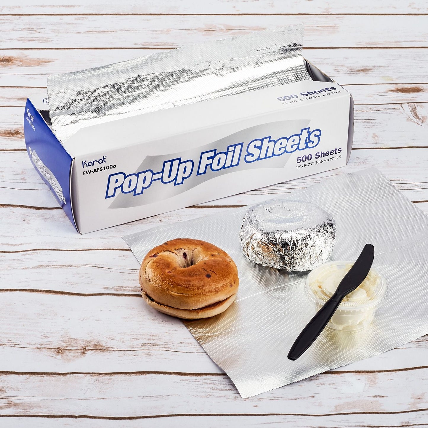 Karat 10.75" x 12" Standard Pop-up Aluminum Foil Sheets, FW-AFS100