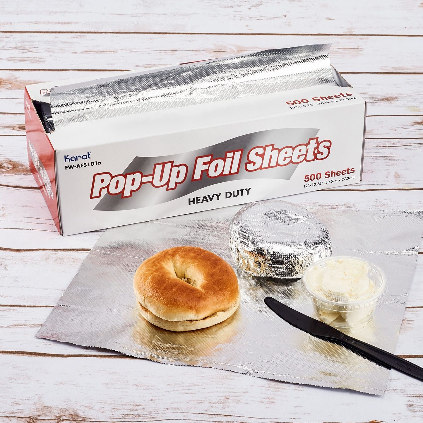 Karat 10.75" x 12" Heavy-Duty Pop-up Aluminum Foil Sheets, FW-AFS101