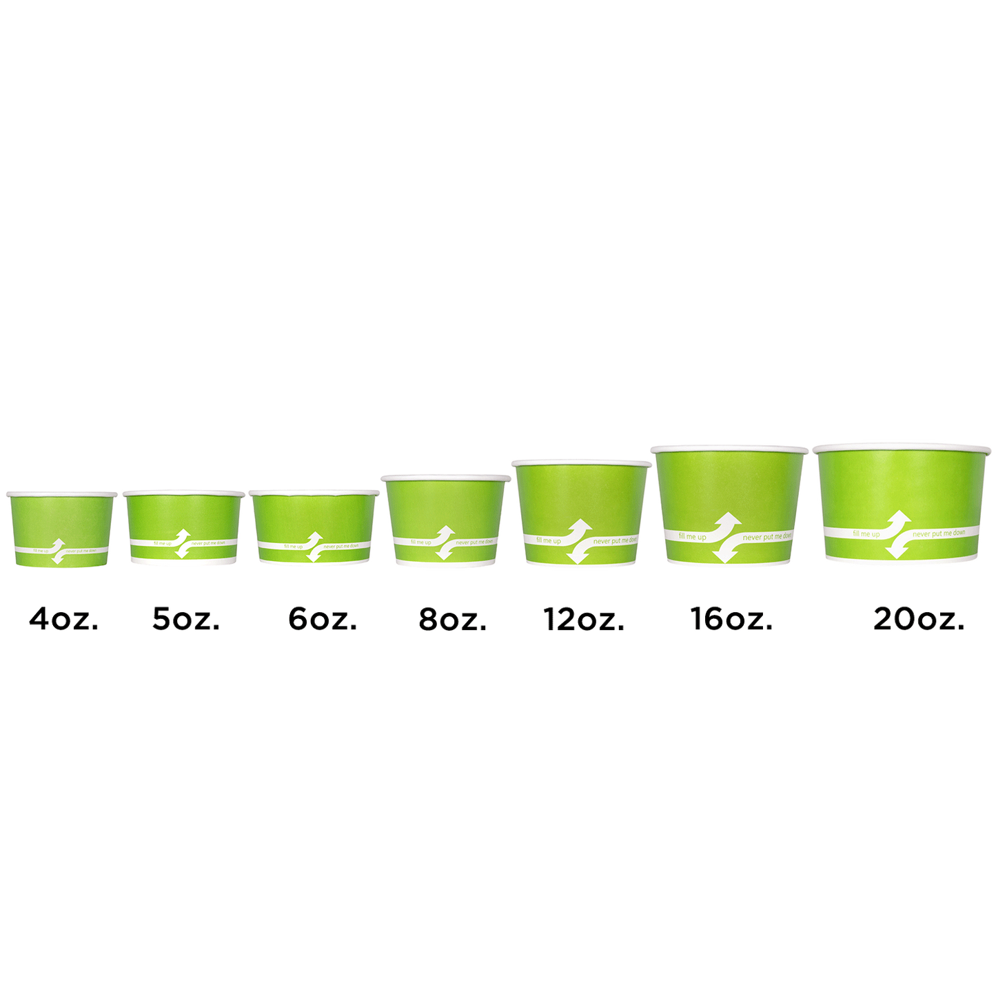 Karat 12oz Paper Food Containers - Green (100mm) - 1,000 ct, C-KDP12 (Green)