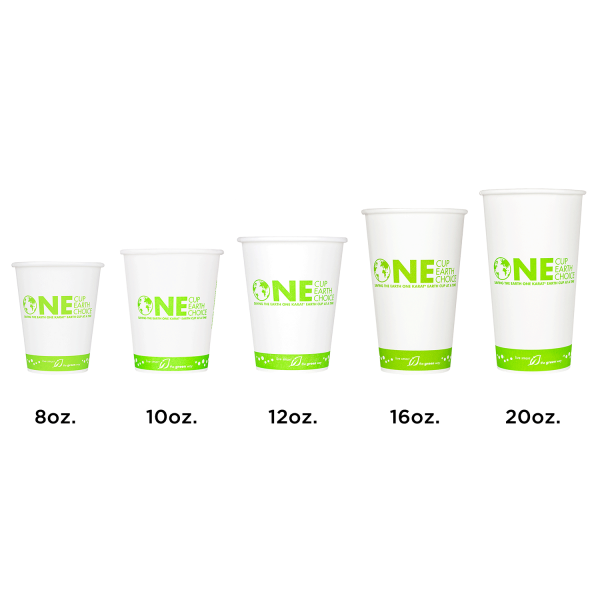 Karat Earth 8oz Eco-Friendly Paper Hot Cups - One Cup, One Earth (80mm) - 1,000 ct