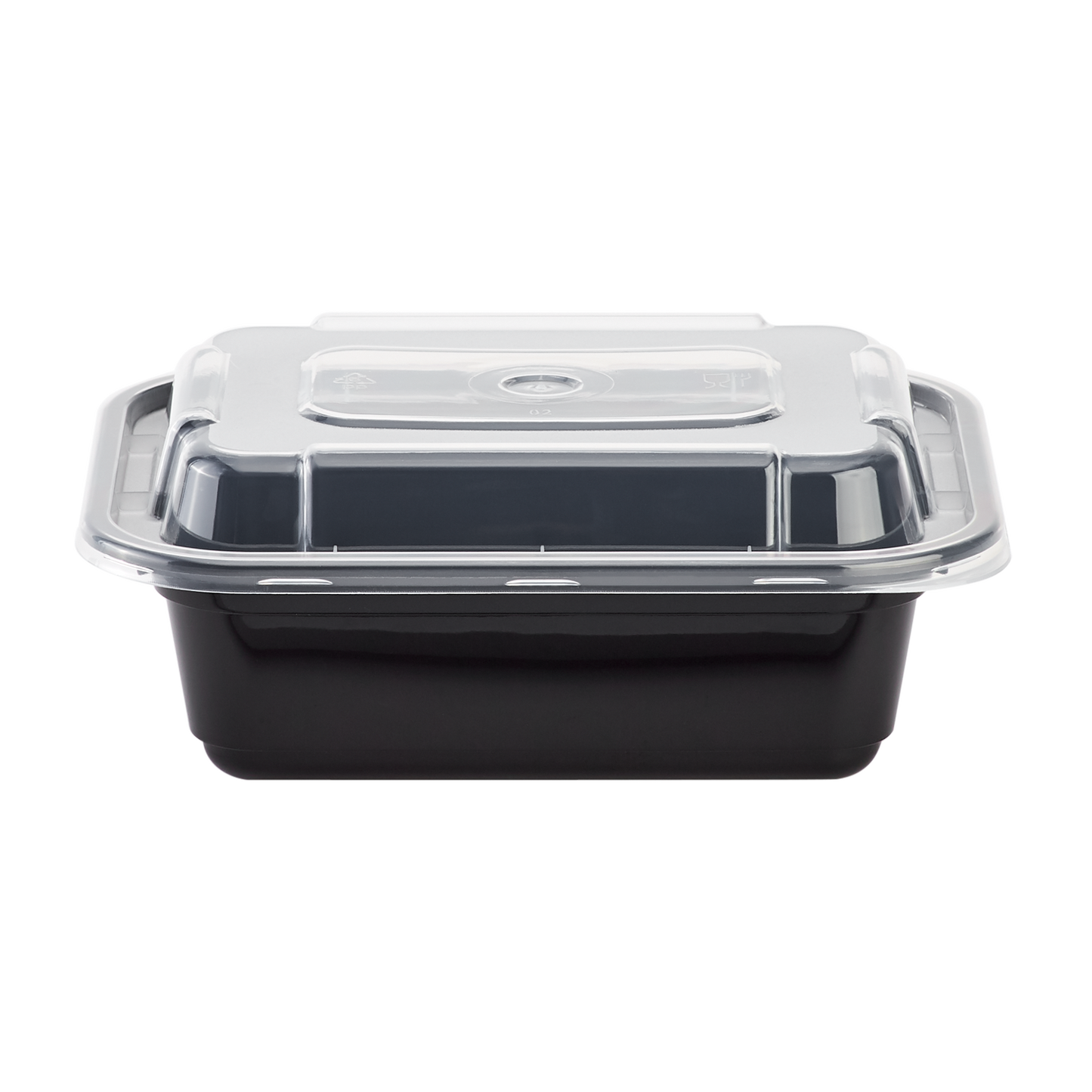 Karat 12oz PP Plastic Microwavable Rectangular Food Containers & Lids - Black - 150 ct