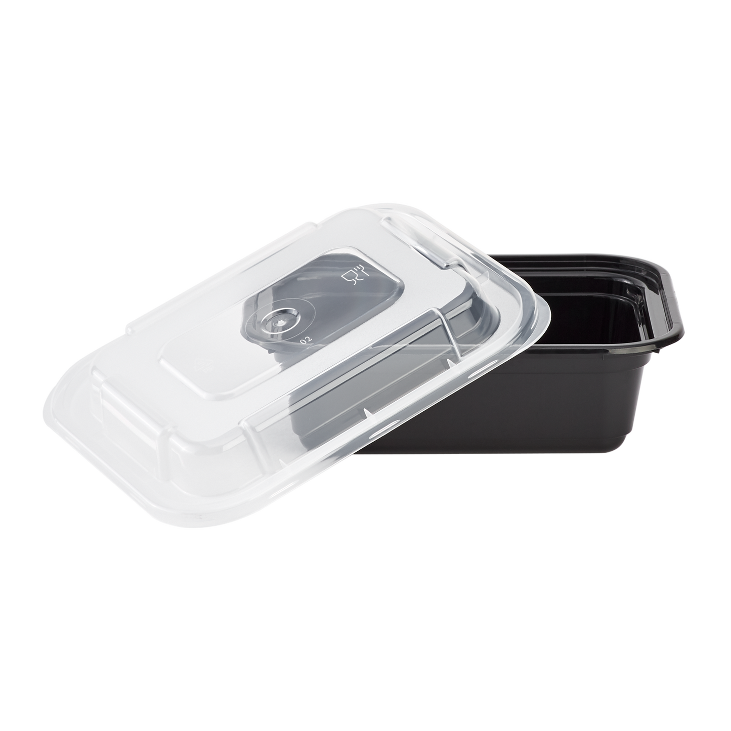 Karat 12oz PP Plastic Microwavable Rectangular Food Containers & Lids - Black - 150 ct