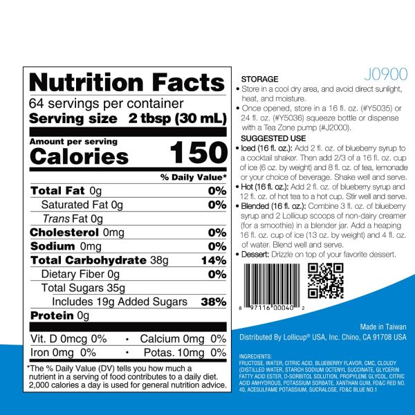 Tea Zone Blueberry Syrup (64oz) Case Of 6