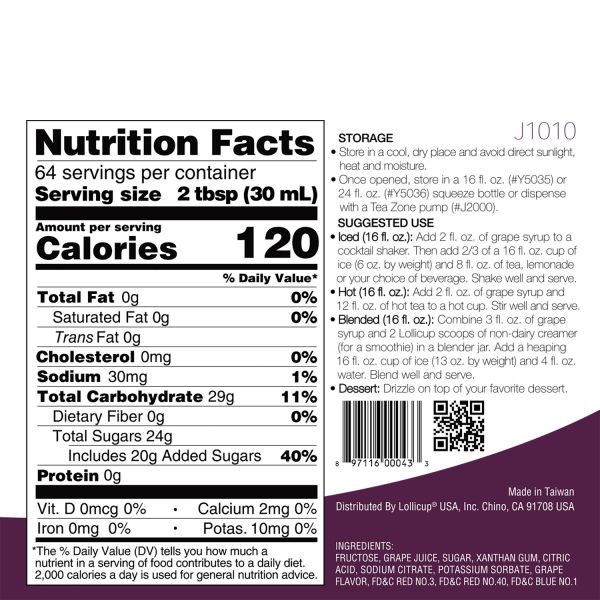 Tea Zone Grape Syrup (64oz) Case Of 6