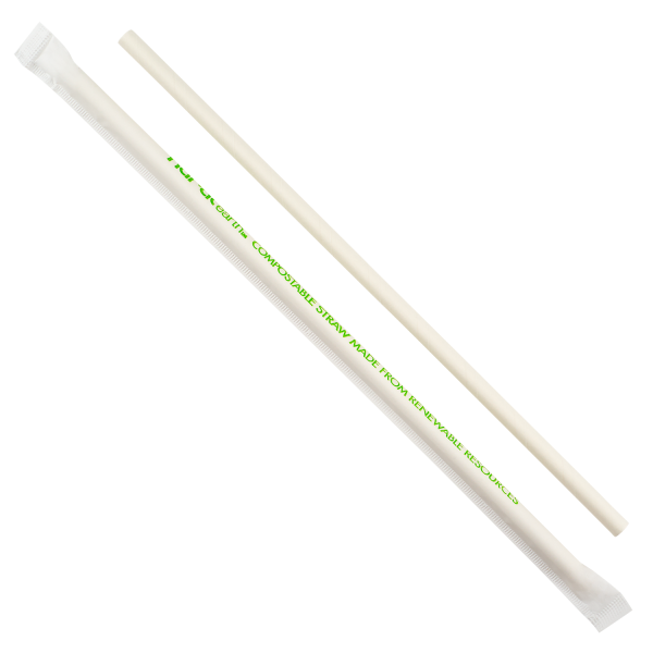 Karat Earth 9" Jumbo Paper Straw Wrapped - White