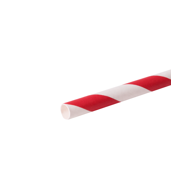 Karat Earth Stir Unwrapped Paper Straw_5.25" (Red Spiral)