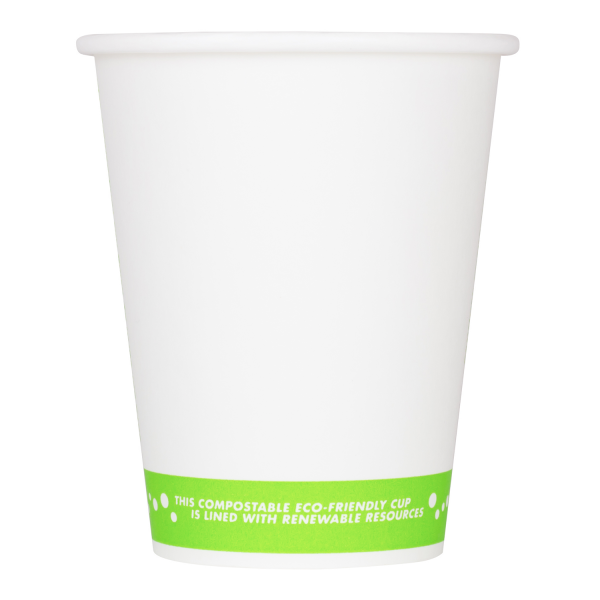 Karat Earth 8oz Eco-Friendly Paper Hot Cups - One Cup, One Earth (80mm) - 1,000 ct