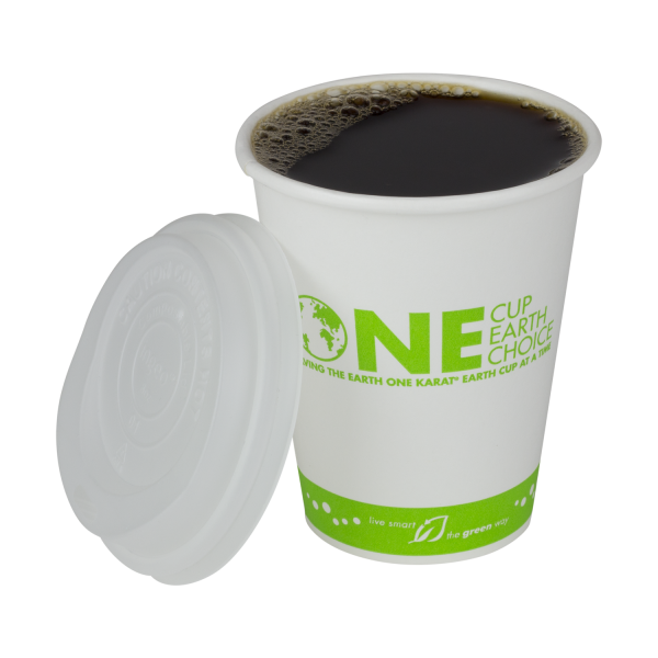 Karat Earth 8oz Eco-Friendly Paper Hot Cups - One Cup, One Earth (80mm) - 1,000 ct