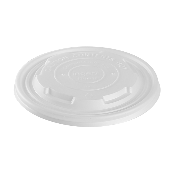 Karat Earth 12-16oz Compostable Paper Food Container Flat Lids (114.6mm) - 500 ct