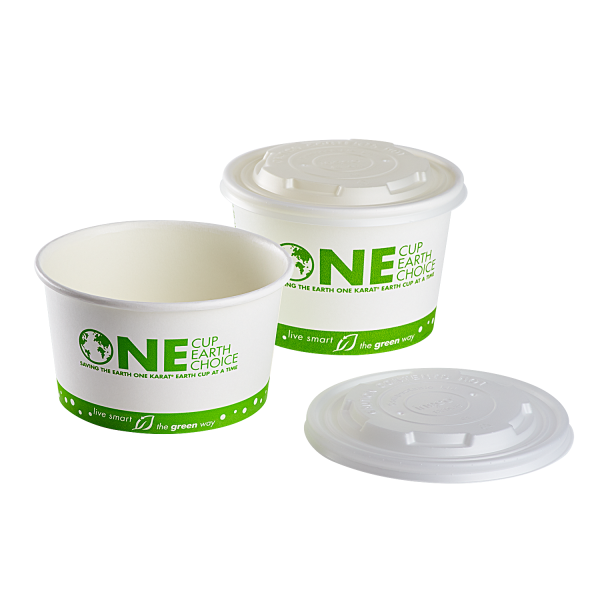 Karat Earth 12-16oz Compostable Paper Food Container Flat Lids (114.6mm) - 500 ct