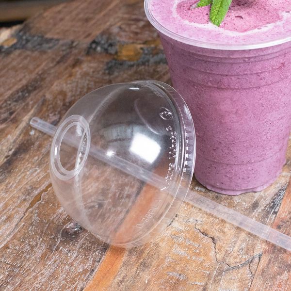 Karat Earth 12-24oz PLA Eco-Friendly Dome Lids (98mm) - 1,000 ct