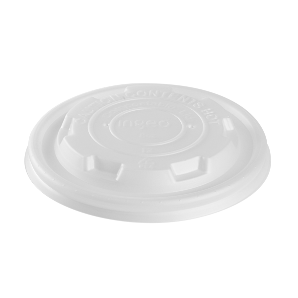 Karat Earth 8oz Compostable Paper Food Container Flat Lids (90.8mm) - 1,000 ct