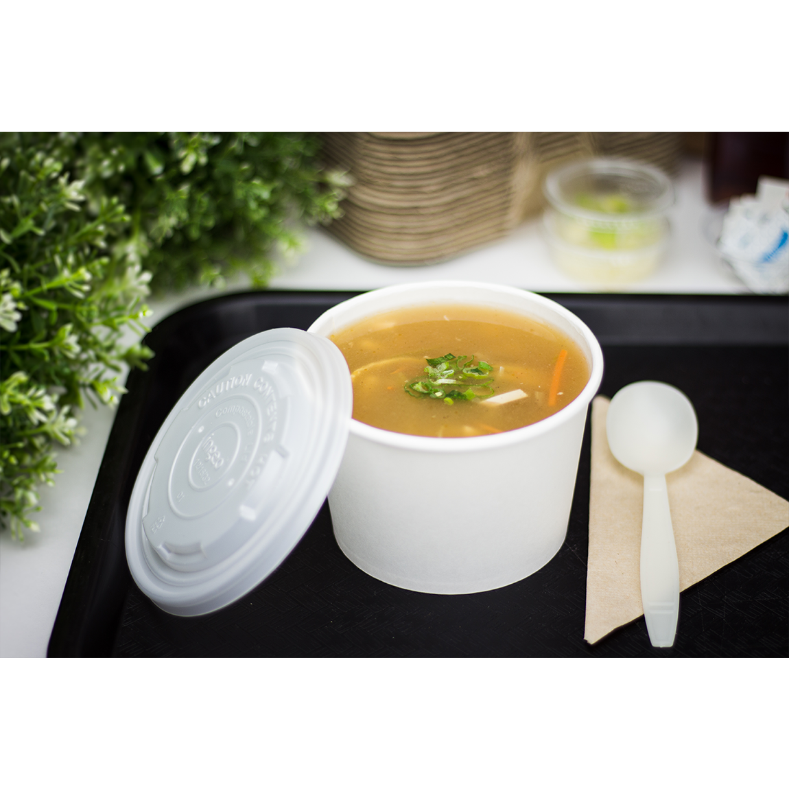 Karat Earth 16oz Eco-Friendly Paper Food Containers - White (114.6mm) - 500 ct