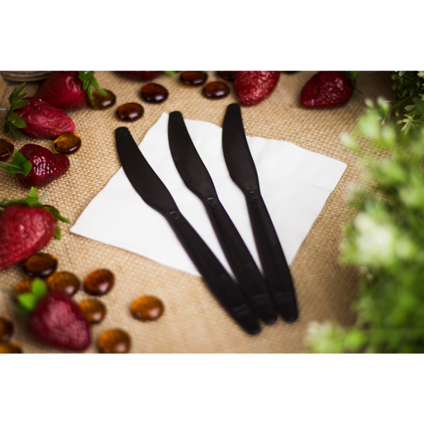 Karat Earth Heavy Weight Bio-Based Knives - Black - 1,000 ct