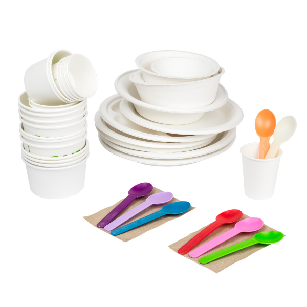 Karat Earth Heavy Weight Bio-Based Spoons - Rainbow - 1,000 ct, KE-U2300 (Rainbow)