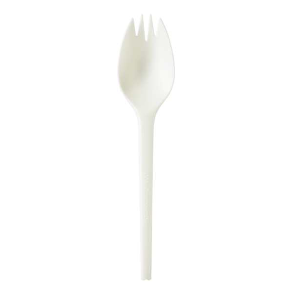 Karat Earth CPLA Compostable Spork, Medium-Heavy Weight (Wrapped) - 750 pc