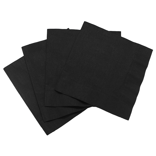 Karat 10"x10" Premium Beverage Napkins - Black (Bulk Box) - 4,000 ct